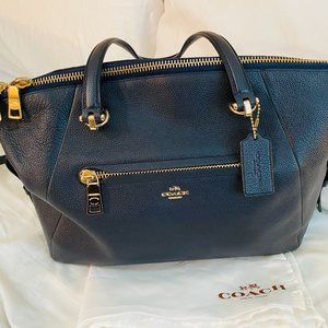 Authentic Coach Prairie Navy Leather Satchel